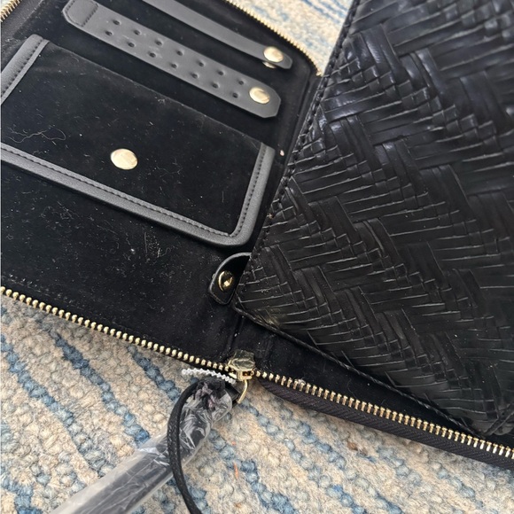 Hudson Jeans Black Woven Leather Pouch - Picture 3 of 12